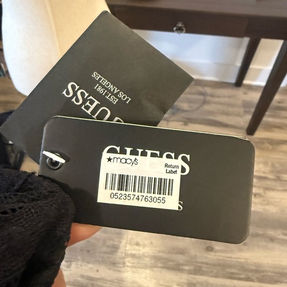 GUESS | Black Body con Dress with Lace Detail and Open Back Sz 10 - Picture 6 of 6